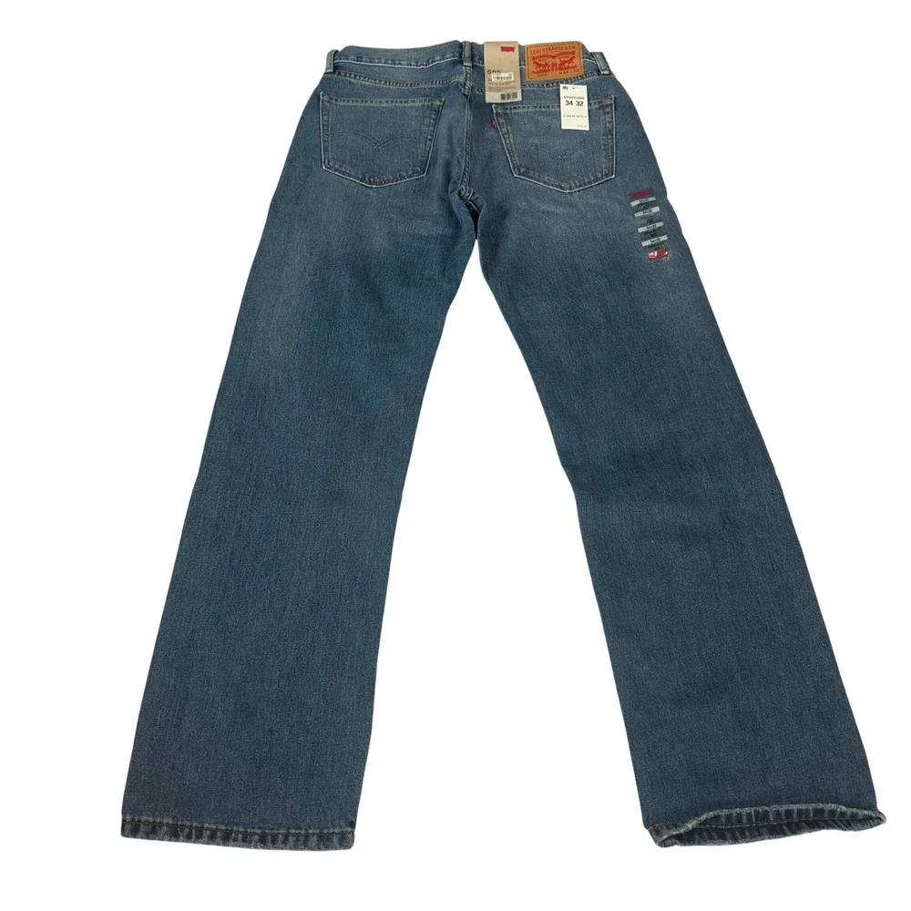 Levis 505 Regular Fit Mens Jeans 34x32 Medium Wash Straight Leg Denim A3